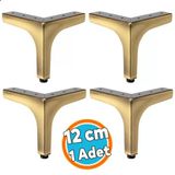 Mobilya Ayağı Modern Ayak Dayanıklı Tasarım Koltuk Sehpa Masa Tv Ünitesi 12 Cm Antik Sarı Metal