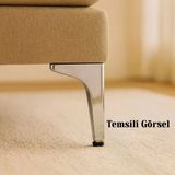 Mobilya Ayağı Modern Koltuk Dayanıklı Üçgen Ünitesi Ayağı Ayakları 20 Cm (4 Adet) Gümüş Krom Metal