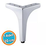 Mobilya Ayağı Modern Koltuk Dayanıklı Üçgen Ünitesi Ayağı Ayakları 20 Cm Gümüş Krom Metal
