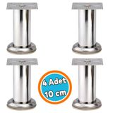Mobilya Ayağı Modern Koltuk Kanepe Dayanıklı Tv Ünite Ayağı Ayakları Tablalı Krom Metal 8 Cm Gümüş 4 Adet
