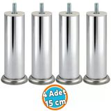 Mobilya Ayağı Modern Koltuk Kanepe Dayanıklı Tv Ünite M8 Civatalı Ayakları Krom Gümüş Metal 15 Cm 4 Adet