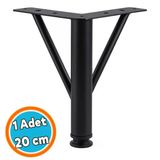 Mobilya Ayağı Modern Koltuk Kanepe Dayanıklı Tv Ünitesi Ayağı Ayakları Siyah Metal 20 Cm