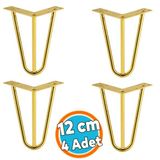 Mobilya Ayağı Üçgen Modern Tasarım Koltuk Sehpa Masa Tv Ünitesi Uyumlu 12 Cm Gold Altın Metal 4 Adet