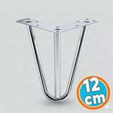 Mobilya Ayağı Üçgen Modern Tasarım Koltuk Sehpa Masa Tv Ünitesi Uyumlu 12 Cm Krom Gümüş Metal