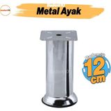 Mobilya Ayak 12 Cm Krom Baza Koltuk Kanepe Yatak Çekyat Destek Ayağı Metal Yükseltici Ayakları