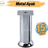 Mobilya Ayak 15 Cm Krom Baza Koltuk Kanepe Yatak Çekyat Destek Ayağı Metal Yükseltici Ayakları