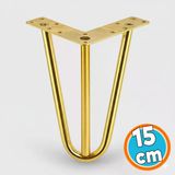Mobilya Ayak Ayağı Üçgen Modern Tasarım Koltuk Sehpa Masa Tv Ünitesi 15 Cm Gold Altın Metal