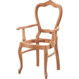Mobilya Baba Doğanşar Oymalı Kollu Sandalye Cilasız Ham Ahşap - Natural