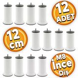 Mobilya Baza Kanepe Koltuk Çekyat Yükseltme Ayağı M8 Ince Diş Beyaz Metal Ayakları 12 Cm 12Adet