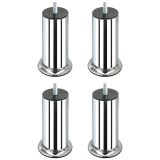 Mobilya Baza Koltuk Yatak Çekyat Kanepe Yükseltme Ayağı Vidalı Kalın Diş 3/8 Civatalı Krom Metal Ayak 4 Adet - 15 cm