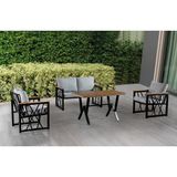 Mobilya Bazarı Açelya Bahçe Mobilyası (Salon, Balkon, Cafe Ofis) 2+1+1 +Masa - Gri