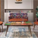 Mobilya Bazarı Bienville Turuncu 2 1 1 Çay Seti - Oturma Grubu - Gürgen Iskelet Bahçe Seti (Balkon - Salon - Ofis - Cafe)