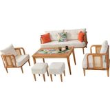 Mobilya Bazarı Flora Bahçe Mobilyası (Salon, Balkon, Cafe, Ofis) 3+1+1+Masa+2 Puf