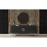 Mobilya Bazarı Guccix Yemek Odası Konsol - 206 x 48 x 84 cm - Siyah - Gümüş
