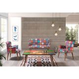 Mobilya Bazarı Liya Patchwork 2+1+1+Sehpalı Çay Seti Koltuk Takımı (Salon - Balkon - Ofis)