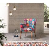 Mobilya Bazarı Liya Patchwork Çay Seti Tekli Koltuk - Berjer (Salon - Balkon - Ofis)