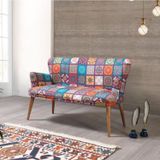 Mobilya Bazarı Liya Patchwork Patchwork Çay Seti Ikili Koltuk (Salon - Balkon - Ofis)