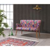 Mobilya Bazarı Mila Patchwork Çay Seti Ikili Koltuk (Salon - Balkon - Ofis)