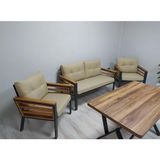 Mobilya Bazarı Papatya Bahçe Mobilyası (Salon, Balkon,cafe , Ofis) 2+1+1 ve Masa - Bej
