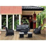 Mobilya Bazarı Rattan Bahçe Mobilyası (Salon - Balkon - Cafe Ofis) 3 1 1 Masa Puf
