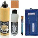 Mobilya Boyası-Cadence Multisurface H-013 Amber 500ML Ultimate Vernik Mat 250ML Saten Rulo Set Ambe