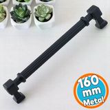 Mobilya Çekmece Mutfak Dolabı Dolap Kulpları Kulb 16 Cm 160 Mm Çizgili Siyah Metal Kulp