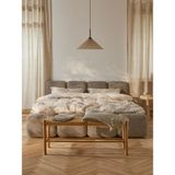 Mobilya Depom Mode Buklet Döşemeli Karyola 2 Kişilik 180 cm . Baza Başlık Set 05 Kahverengi Bukle Kumaş (Kurulum Dahil) - 180 x 200