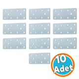 Mobilya Dolap Duvar Sabitleme 10 Adet Metal Köşebent Düz Gönye 40X100 Mm Bağlantı Aparatı
