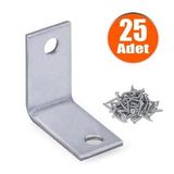 Mobilya Dolap Köşe Bağlantı L Demir Gönye 25x25x15 mm (25 ADET)