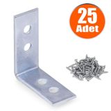 Mobilya Dolap Köşe Bağlantı L Demir Gönye 35x35x15 mm (25 ADET)
