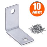 Mobilya Dolap Köşe Bağlantı Sabitleme L Demir Gönye 25x25x15 Mm-10 Adet