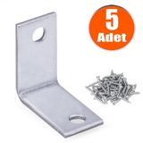 Mobilya Dolap Köşe Bağlantı Sabitleme L Demir Gönye 25x25x15 Mm (5 Adet)