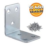 Mobilya Dolap Kose Baglanti Sabitleme L Demir Kosebent Gonye 45X45x30 Mm (10 Adet)