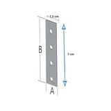Mobilya, Dolap Yatak Duvara Sabitleme Bağlantı Aparatı Demiri Düz Gönye 1,5cm x 7 cm (20 Adet) - standart