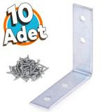 Mobilya Duvar Dolap Raf Köşe Bağlantı Sabitleme L Demir Köşebent Demir Gönye 45x45x15 Mm ( 10 Adet)