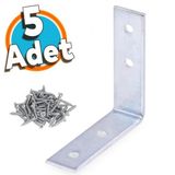 Mobilya Duvar Dolap Raf Köşe Bağlantı Sabitleme L Demir Köşebent Demir Gönye 45x45x15 Mm ( 5 Adet)