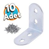 Mobilya Duvar Dolap Raf Köşe Bağlantı Sabitleme L Demir Köşebent Metal Gönye 30x30x17 Mm ( 10 Adet)