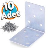 Mobilya Duvar Raf Dolap Köşe Bağlantı Sabitleme L Demir Köşebent Metal Gönye 50x50x40 Mm ( 10 Adet)