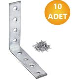 Mobilya Eşya Dolap Duvara Sabitleme Köşebent Bağlantı Aparatı L Demiri Gönye 65X65x15 Mm (10 Adet)