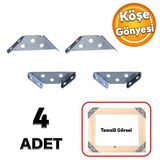 Mobilya Eşya Dolap Köşe Birleştirme Duvara Sabitleyici Bağlantı Aparatı Köşebent Gönye Metal 4 Adet