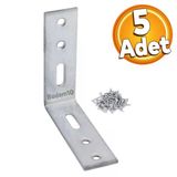 Mobilya Eşya Dolap Yatak Duvara Sabitleme Köşebent Bağlantı Aparatı L Demiri Gönye 65X65x20 Mm (5 Adet)