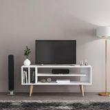 Mobilya Gezegeni Mis Tv Ünitesi - Beyaz / Ahşap Ayak - 120 cm