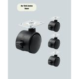 Mobilya Için Kilitli 4 cm Tekerlek Ayak Seti - Çok Renkli