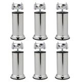 Mobilya Kanepe Baza Koltuk Çekyat 15 Cm Krom Metal Yükseltme Ayağı Ayakları M8 Aparatlı 6'Lı Set