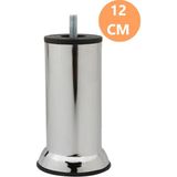 Mobilya Kanepe Baza Koltuk Destek Yükseltme Yükseltici Ayağı M8 Civatalı Krom Metal Ayakları 12 cm - Titreşim - Çamaşır Bulaşık