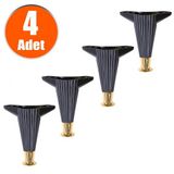 Mobilya Kanepe Masa Sehpa Ayağı Baza Ayak Siyah 17 Cm ( 4 Adet)
