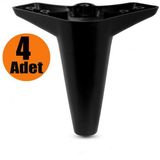 Mobilya Kanepe Sehpa Koltuk Ayağı Siyah Baza Ayak 12 cm (4 ADET)