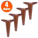 Mobilya Kanepe Sehpa Puf Koltuk Ayağı Kahverengi Baza Ayak 20 Cm (4 Adet)