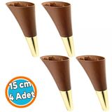Mobilya Kanepe Sehpa Tv Ünitesi Baza Koltuk Ayağı Kahverengi Gold Renk 15 Cm Ayakları 4 Adet