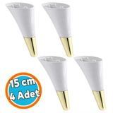 Mobilya Kanepe Sehpa Tv Ünitesi Baza Koltuk Ayağı Krem Gold Renk 15 Cm Ayakları 4 Adet